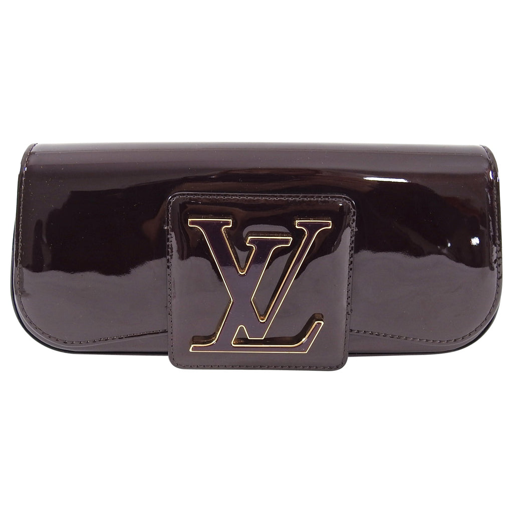 Louis Vuitton Vernis Amarante Patent Logo Sobe Clutch Bag
