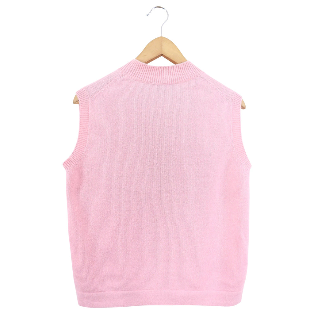 Louis Vuitton Pink Cashmere Sleeveless Sweater Top - S / M