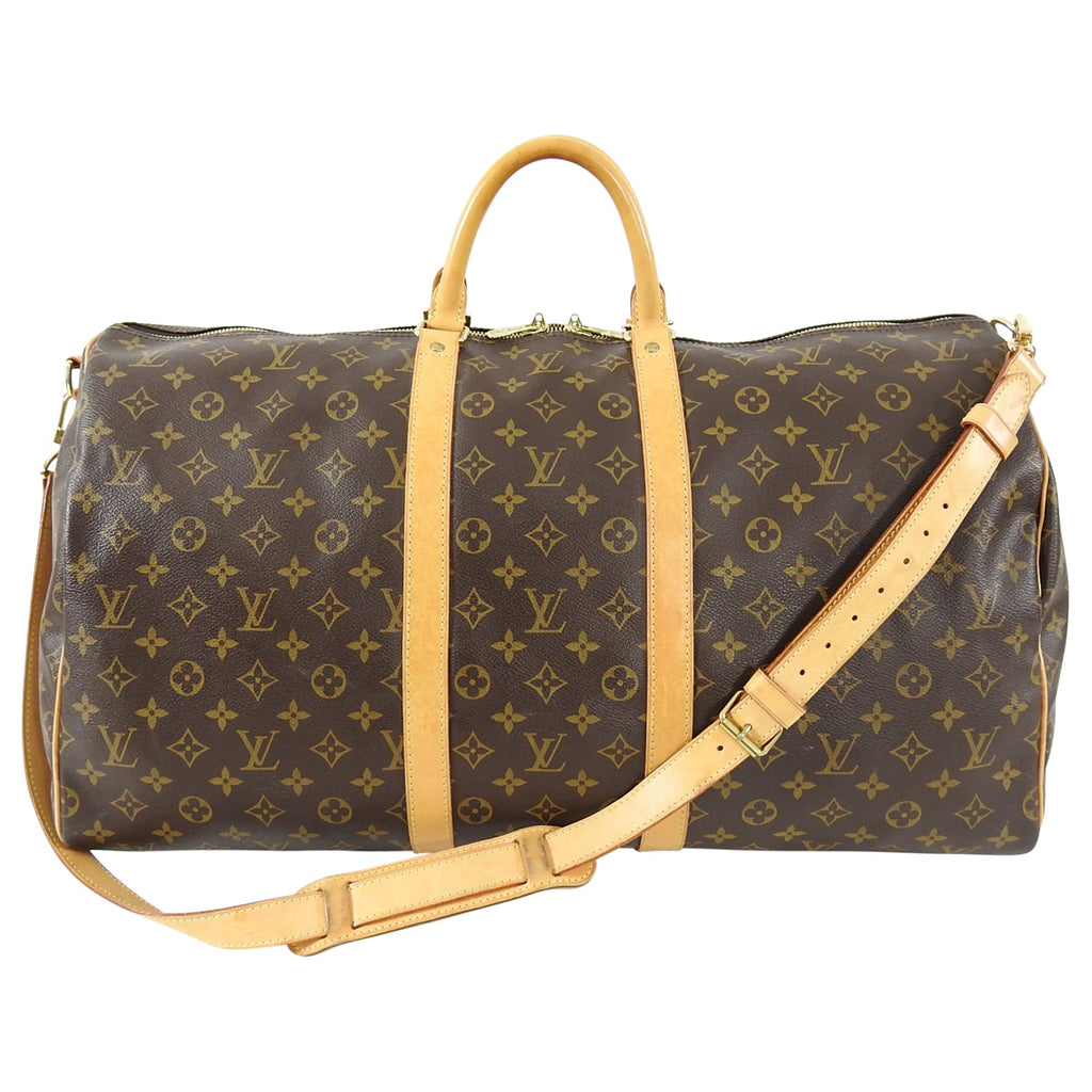 Louis Vuitton Monogram Canvas Keepall Bandouliere 55 Travel Duffle Bag