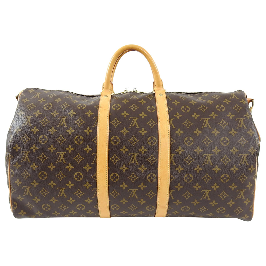 Louis Vuitton Monogram Canvas Keepall Bandouliere 55 Travel Duffle Bag