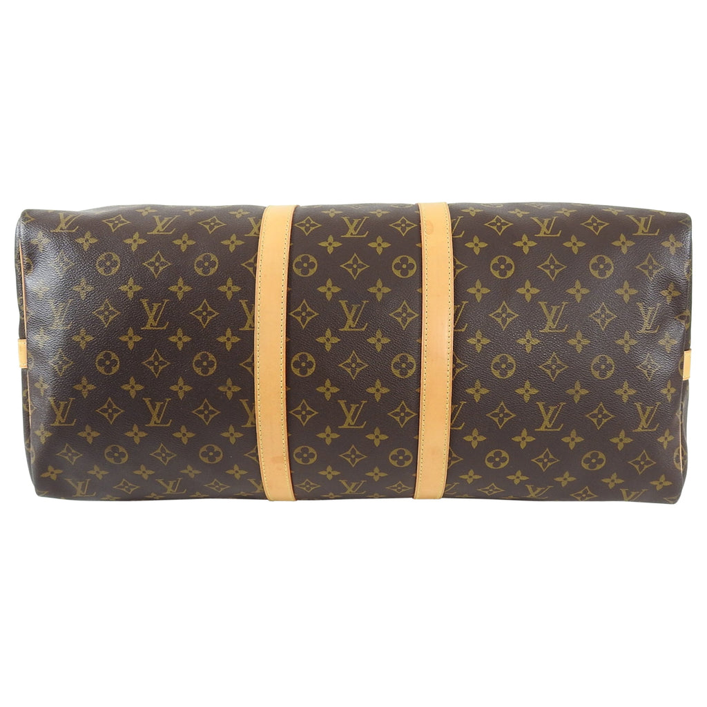 Louis Vuitton Monogram Canvas Keepall Bandouliere 55 Travel Duffle Bag