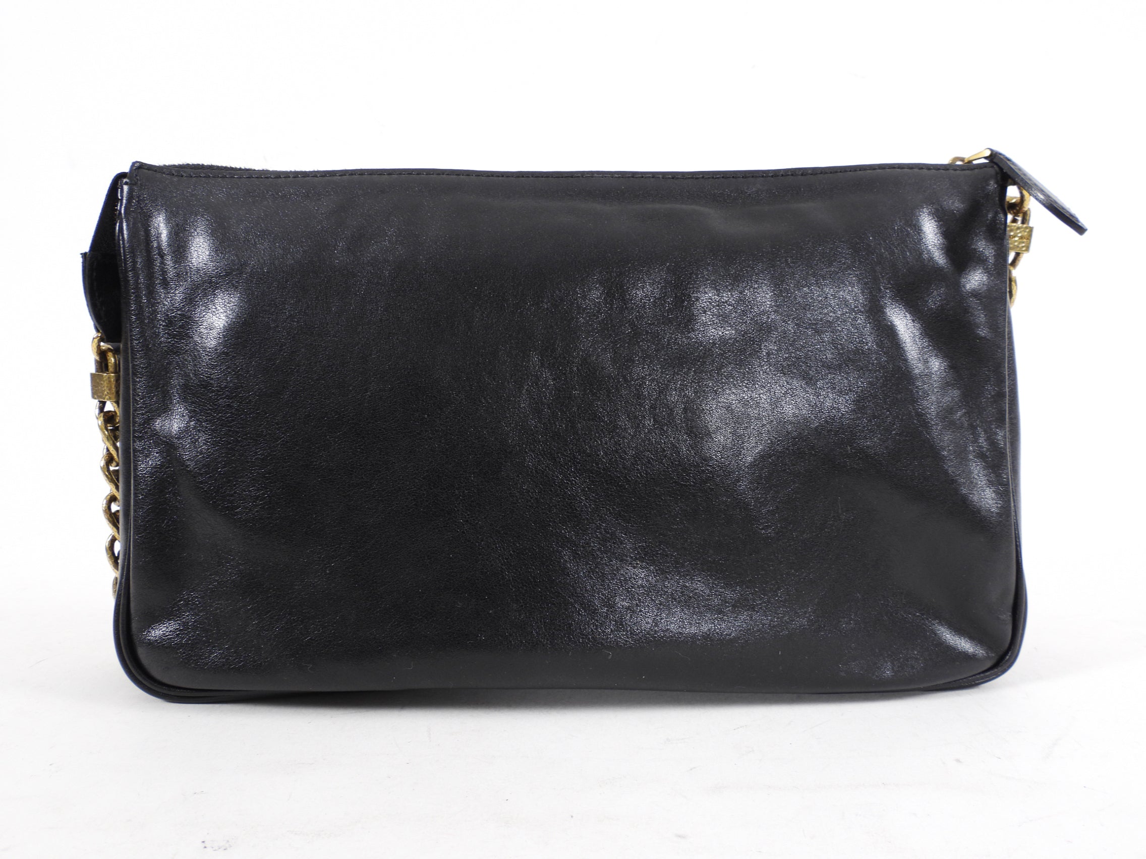 Louis Vuitton Black Cuir Boudoir Pochette Accessoires MM Bag