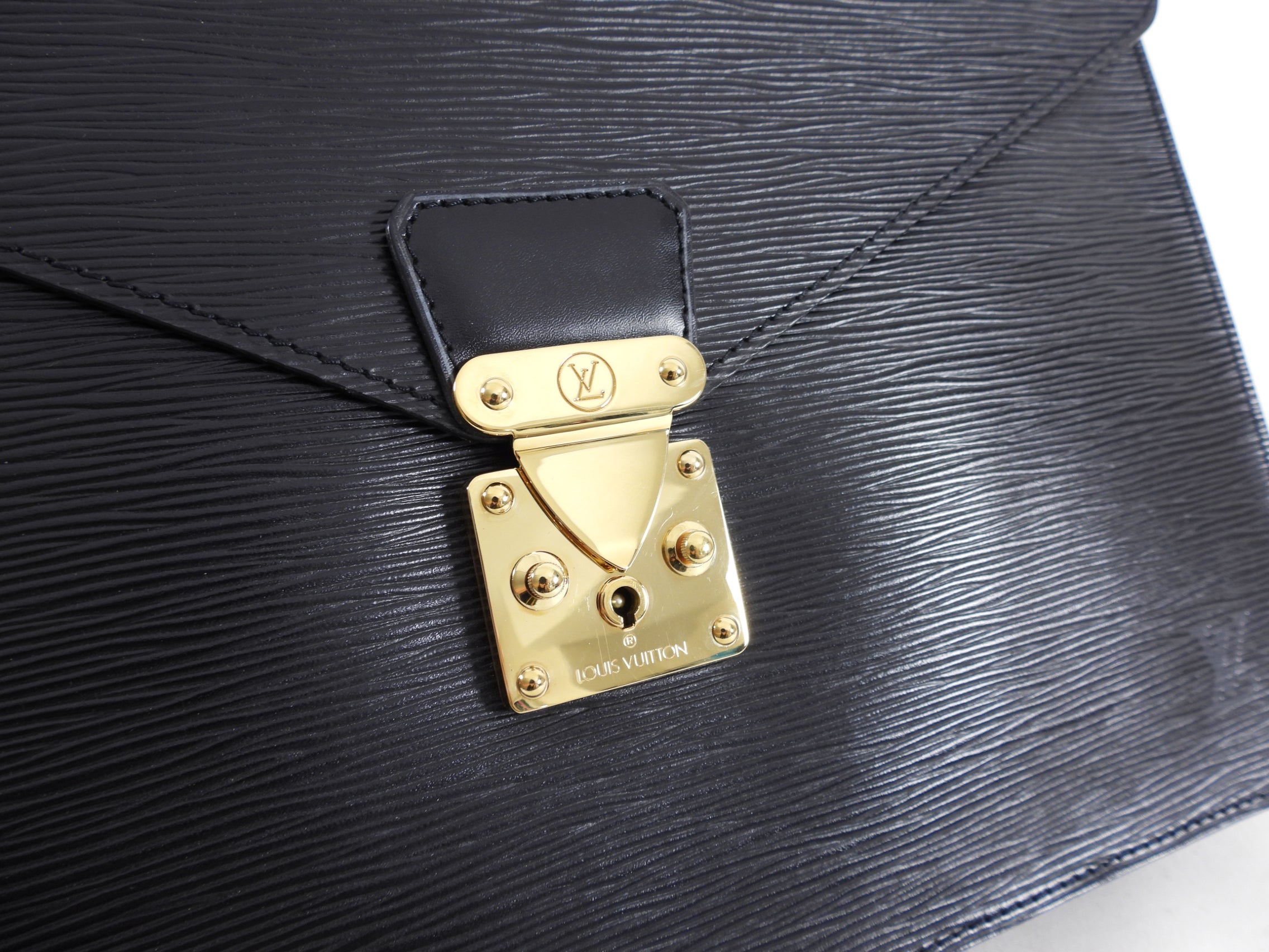 Louis Vuitton Vintage 1990 Black Epi Porte Document Senateur Portfolio