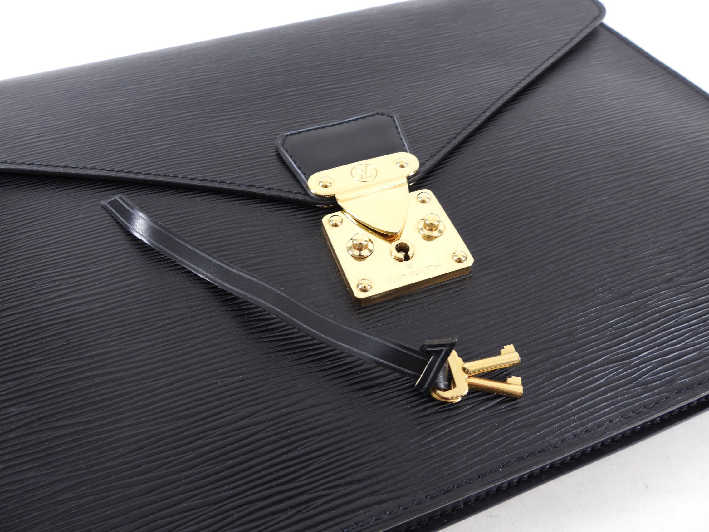 Louis Vuitton Vintage 1990 Black Epi Porte Document Senateur Portfolio