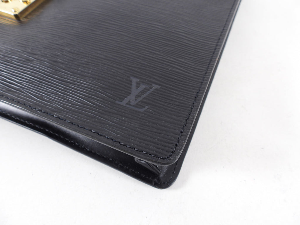 Louis Vuitton Vintage 1990 Black Epi Porte Document Senateur Portfolio