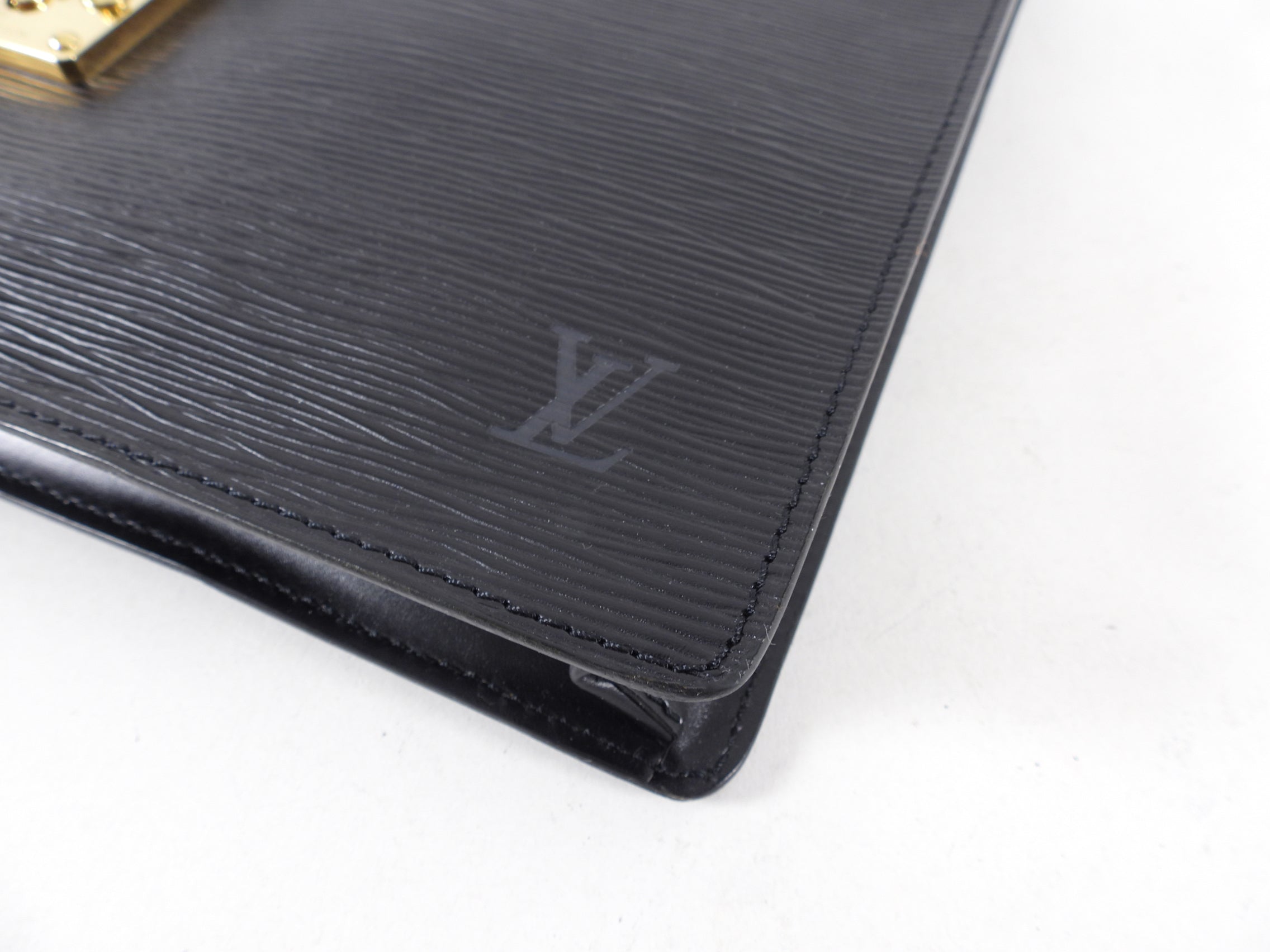 Louis Vuitton Vintage 1990 Black Epi Porte Document Senateur Portfolio