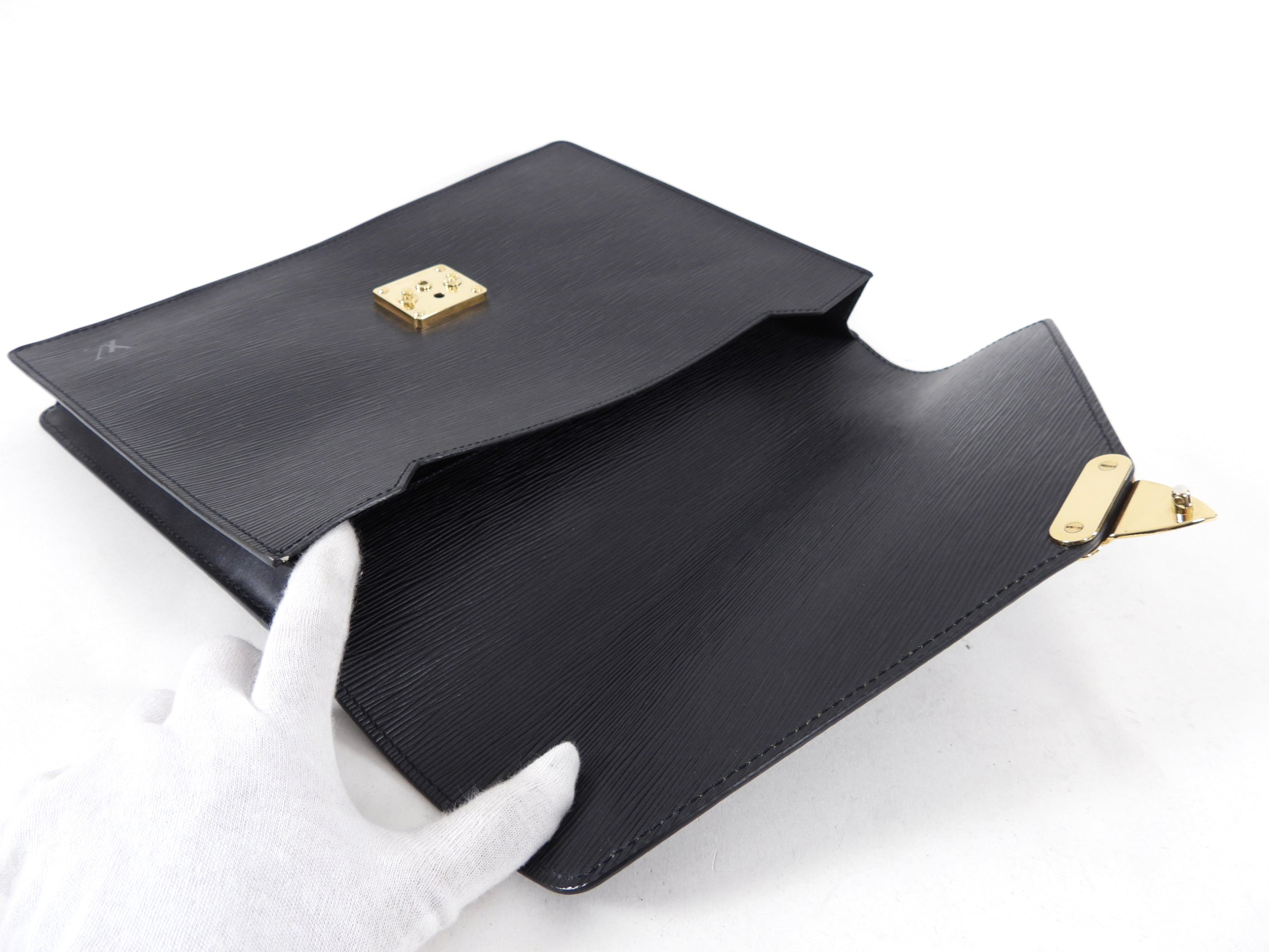 Louis Vuitton Vintage 1990 Black Epi Porte Document Senateur Portfolio