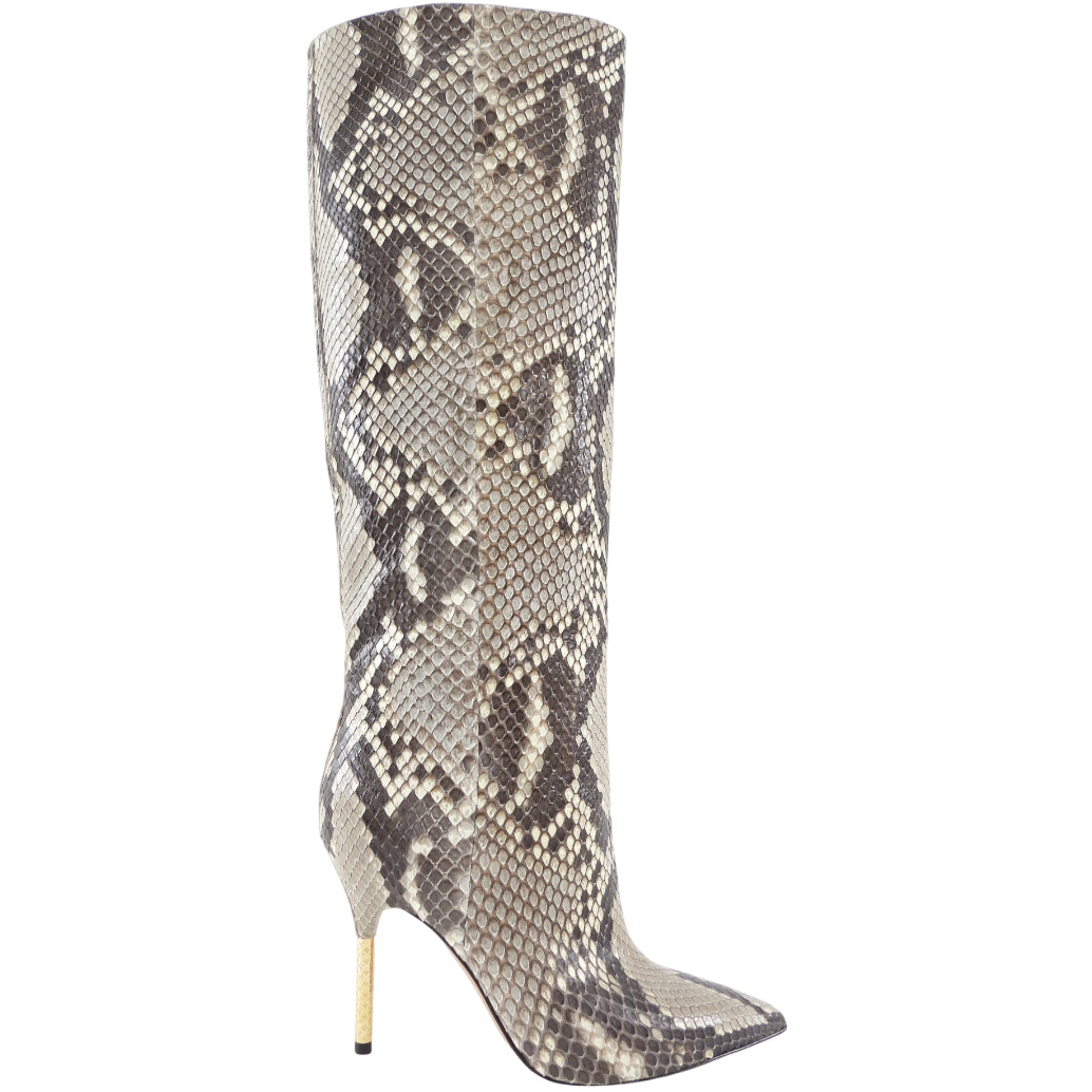 Louis Vuitton Limited Edition Tall Python Gold Heel Boots - 7 / 7.5