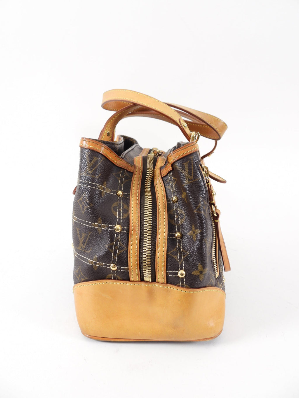 Louis Vuitton Monogram Small Zippered Riveting Tote Bag