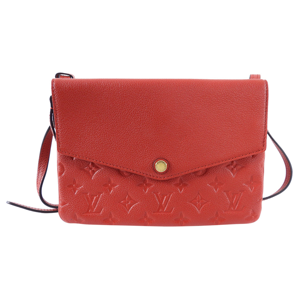 Louis Vuitton Red Empreinte Leather Twice Crossbody Bag