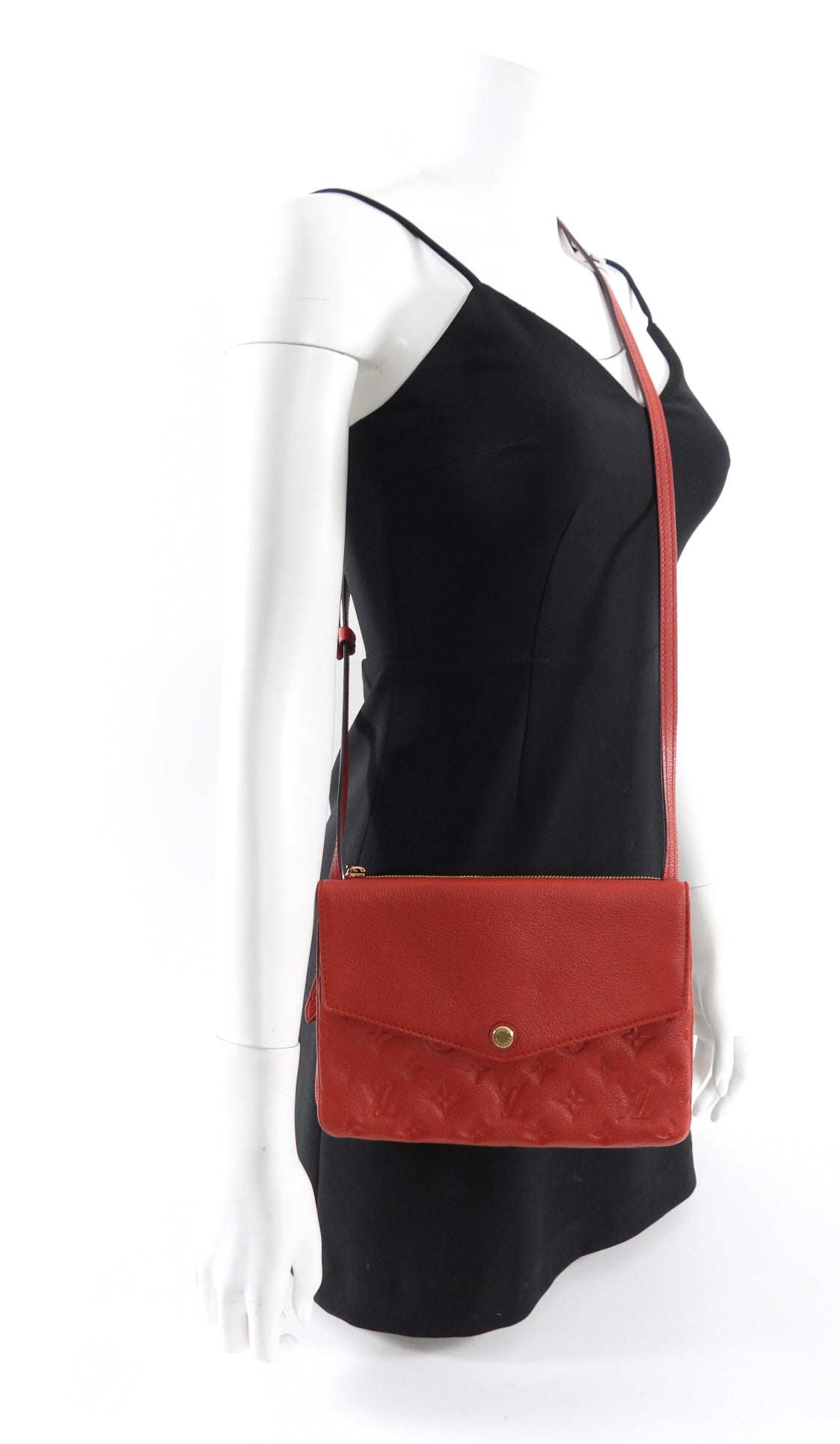 Louis Vuitton Red Empreinte Leather Twice Crossbody Bag
