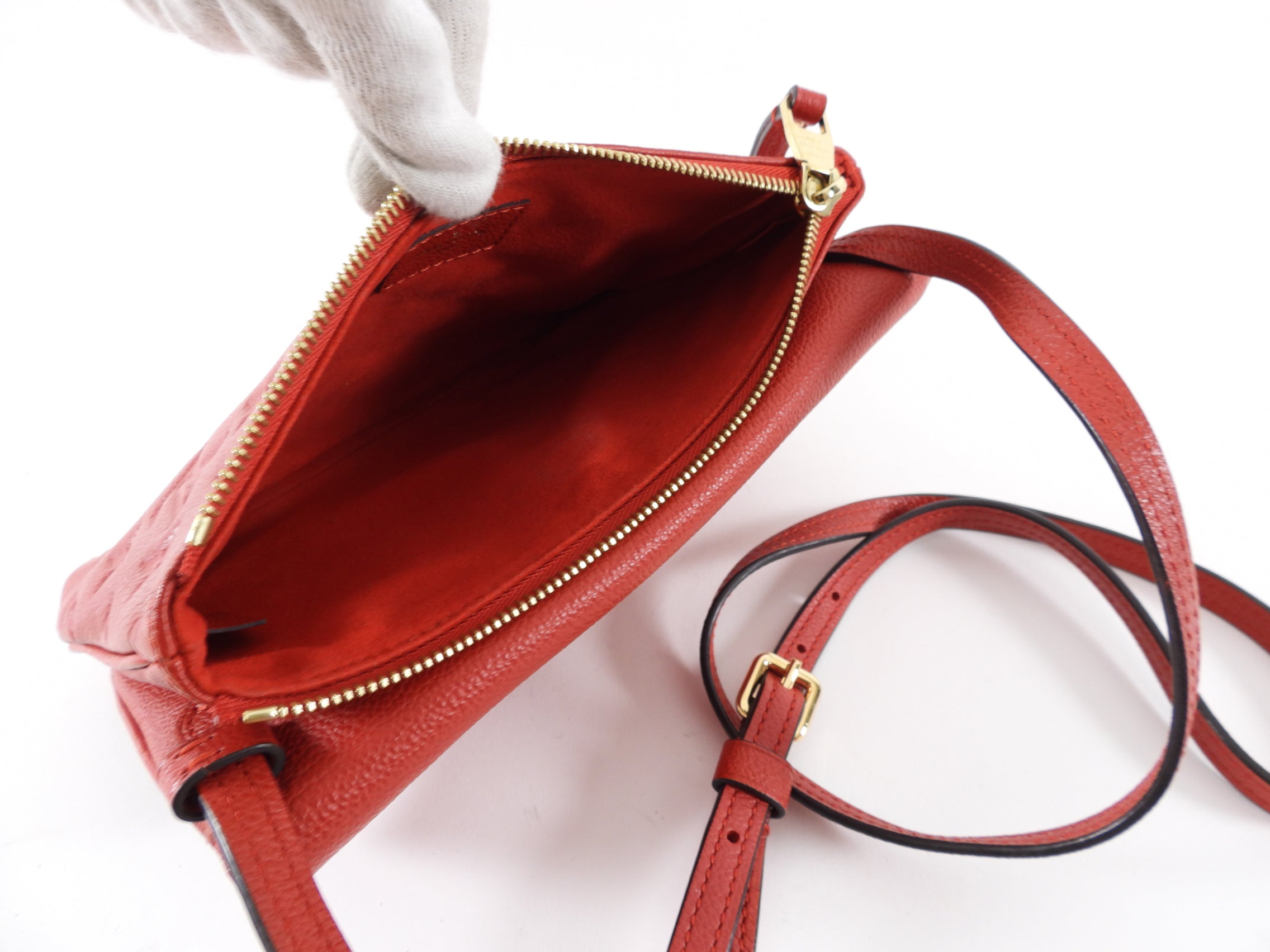Louis Vuitton Red Empreinte Leather Twice Crossbody Bag