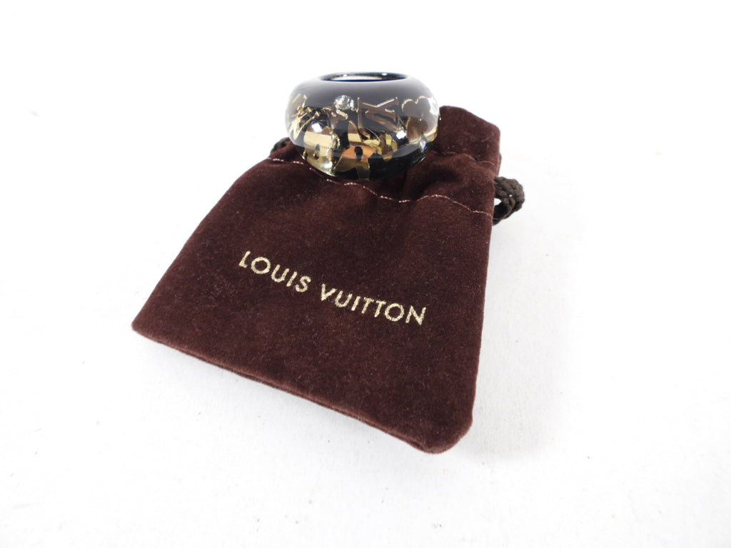 Louis Vuitton Resin Gold Initial Ring - 5.5