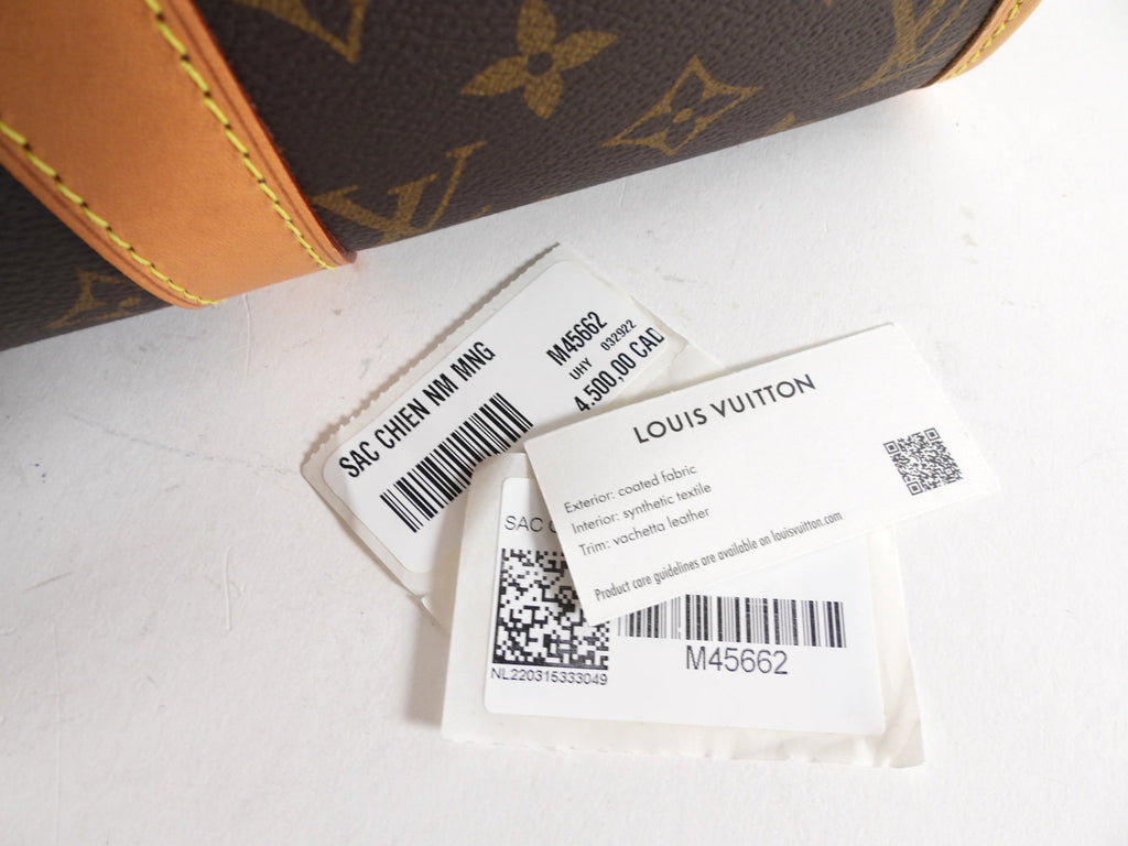 Louis Vuitton Monogram Sac Chien NM Pet Carrier Travel Bag 45