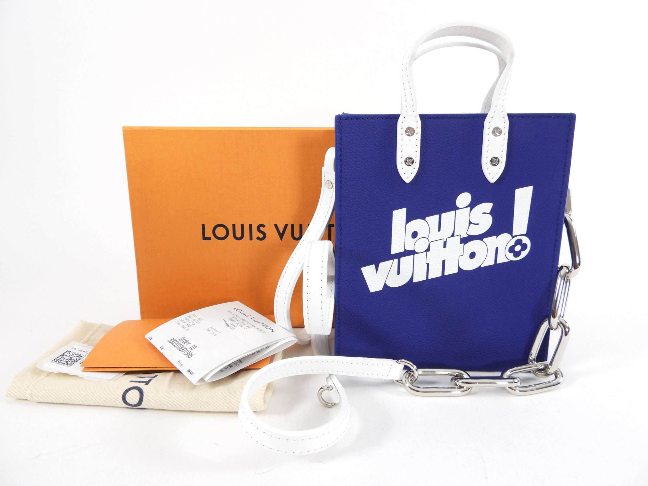 Louis Vuitton AW 2021 Virgil Abloh Blue Sac Plat XS Crossbody Bag