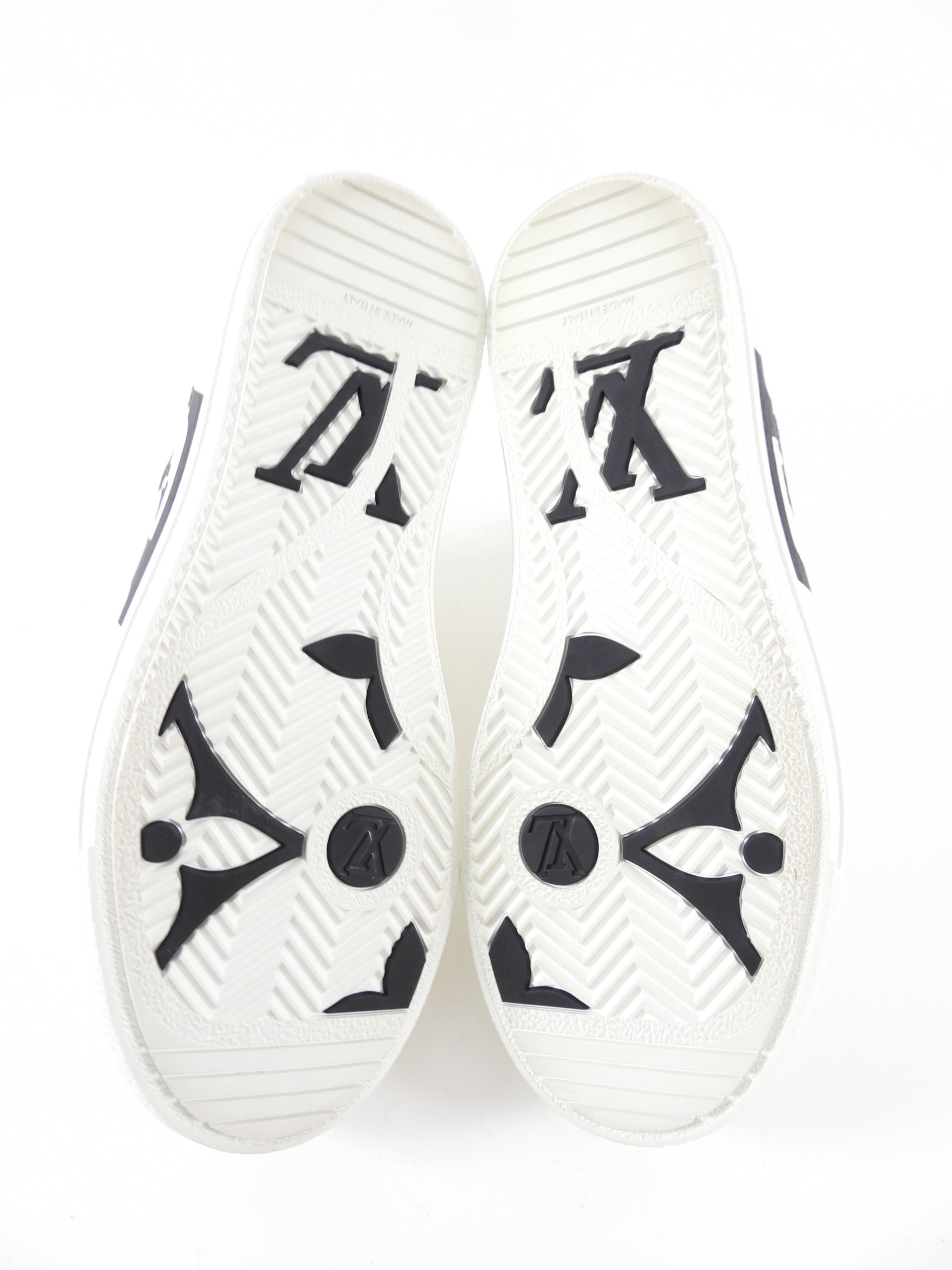 Louis Vuitton White Leather Low Top Monogram Charlie Sneaker - 36.5