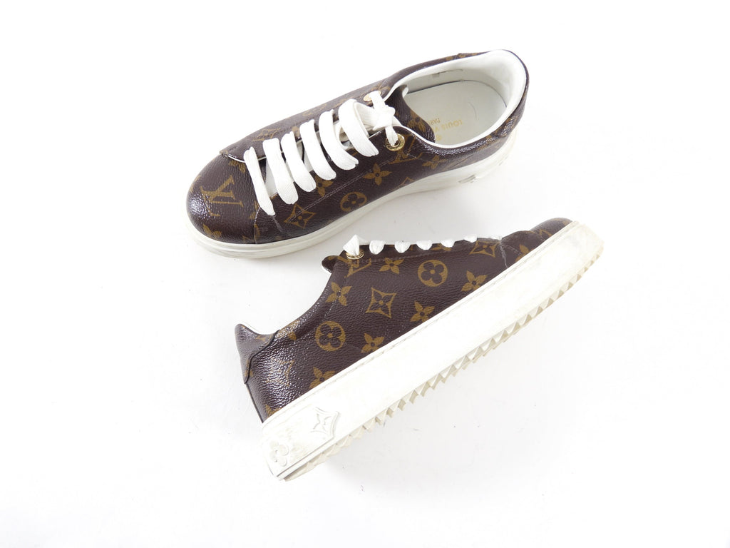 Louis Vuitton Time Out Monogram Canvas Low Top Sneakers - 38
