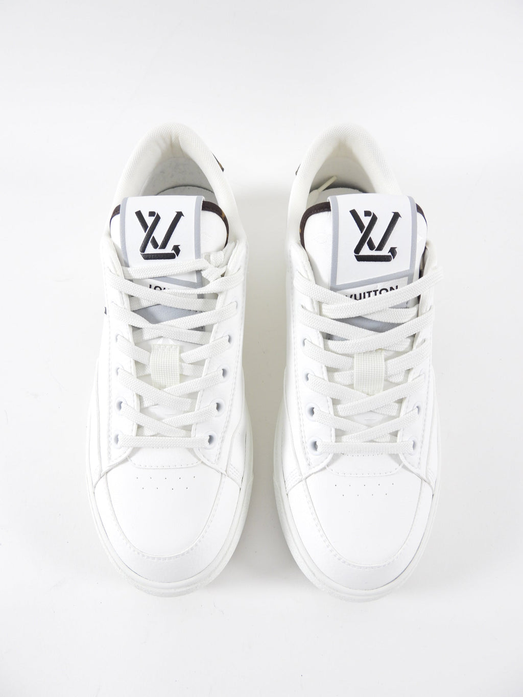 Louis Vuitton White Leather Low Top Monogram Charlie Sneaker - 36.5