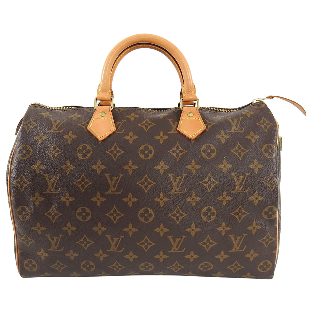 Louis Vuitton Vintage 1996 Monogram Speedy 35 With Shoulder Strap