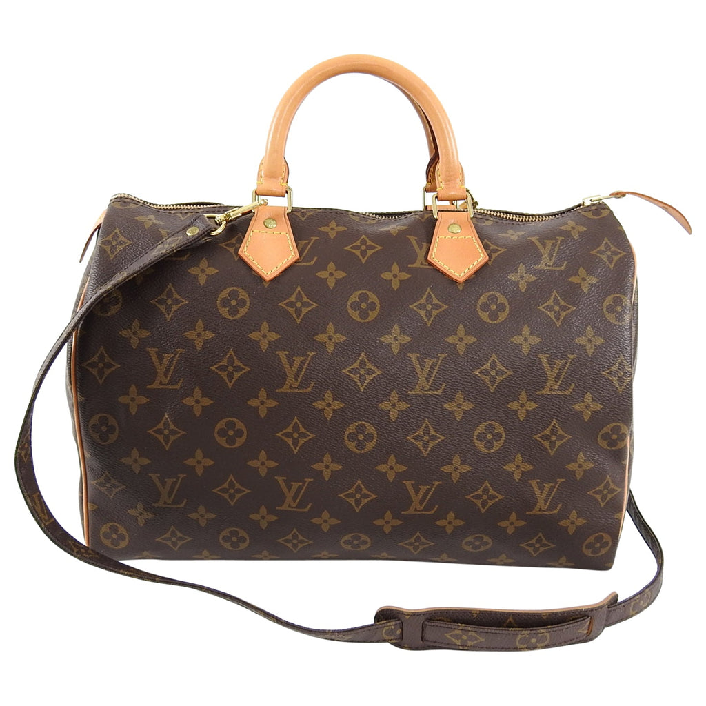 Louis Vuitton Vintage 1996 Monogram Speedy 35 With Shoulder Strap
