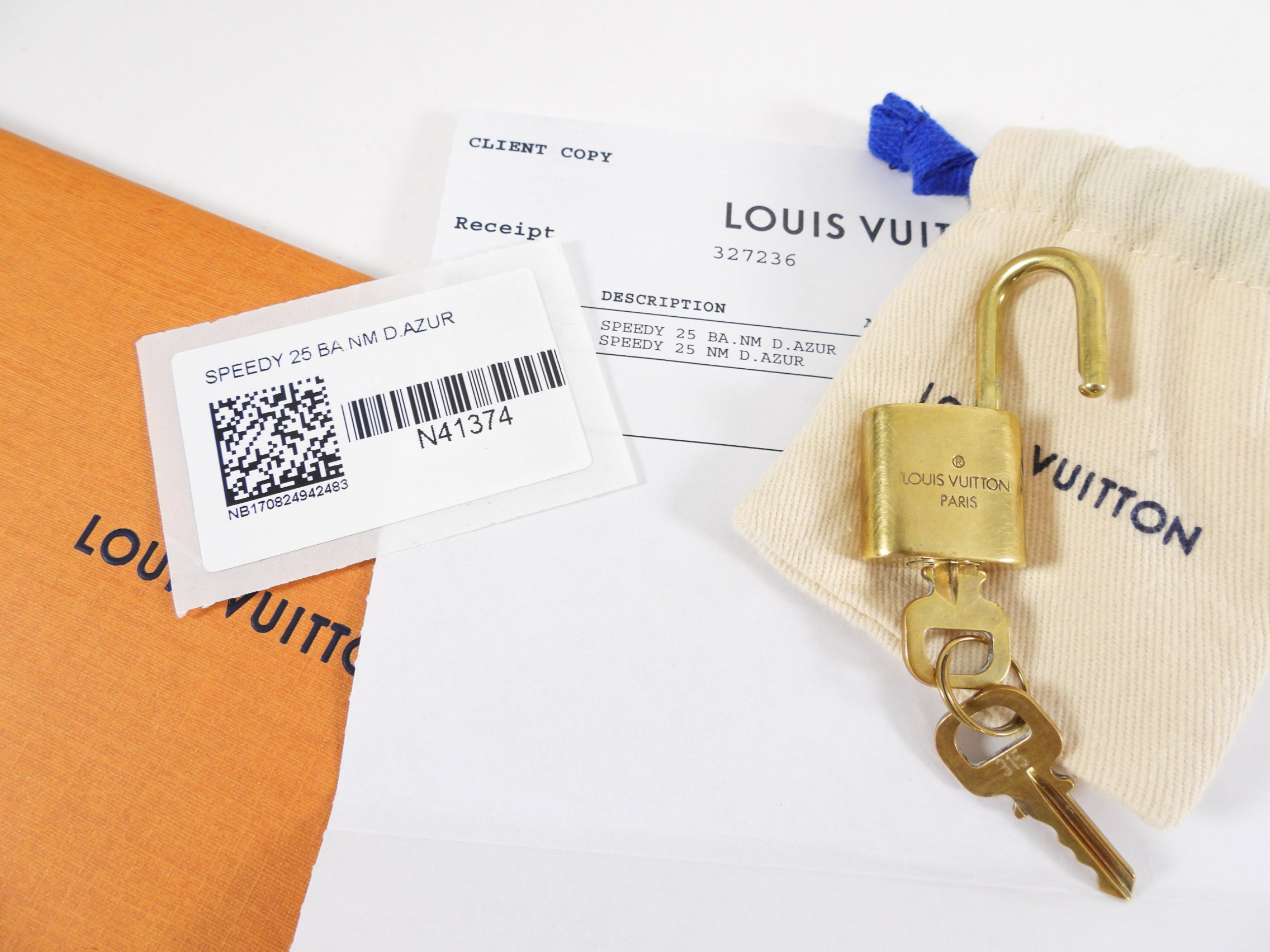 Louis Vuitton Damier Azur Speedy 25 Bandouliere Bag