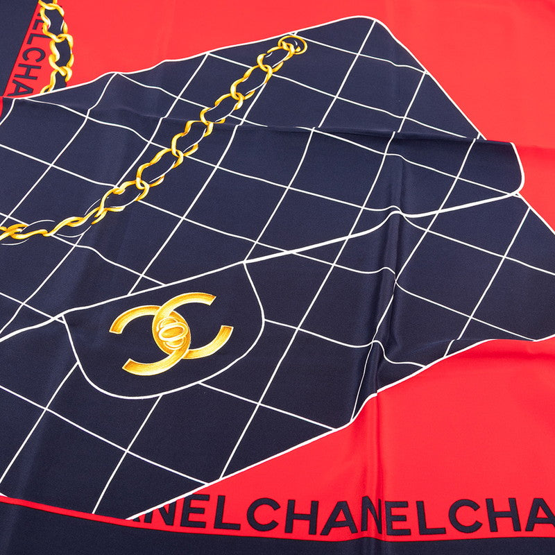 Chanel Logo Matelassé Bag Motif Silk Scarf