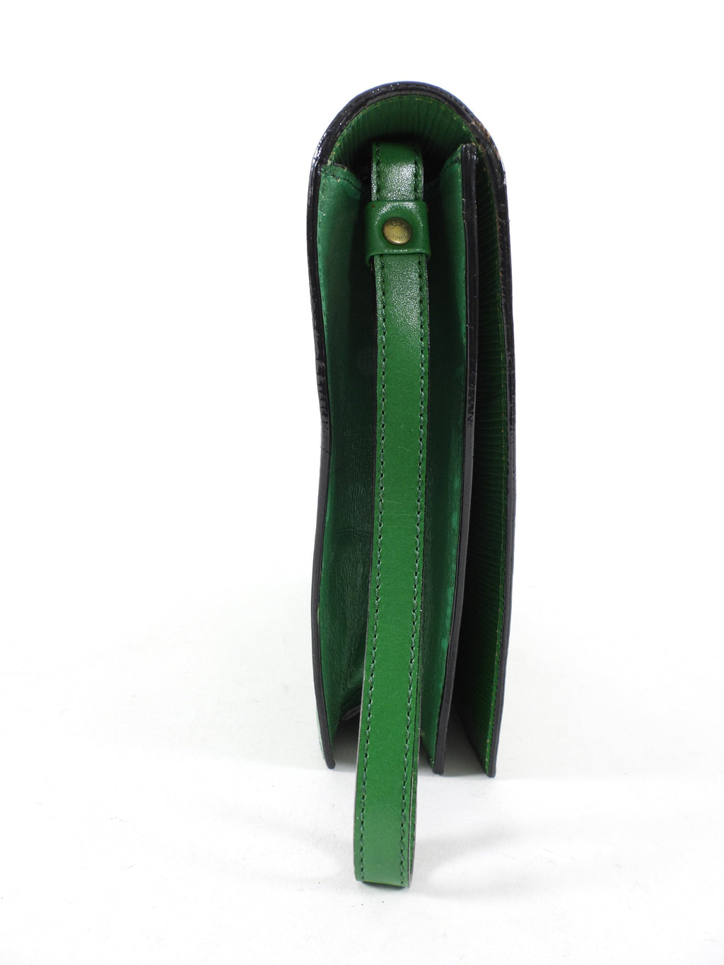 Louis Vuitton Vintage 1999 GM Green Epi Trapeze Twist Clutch Bag