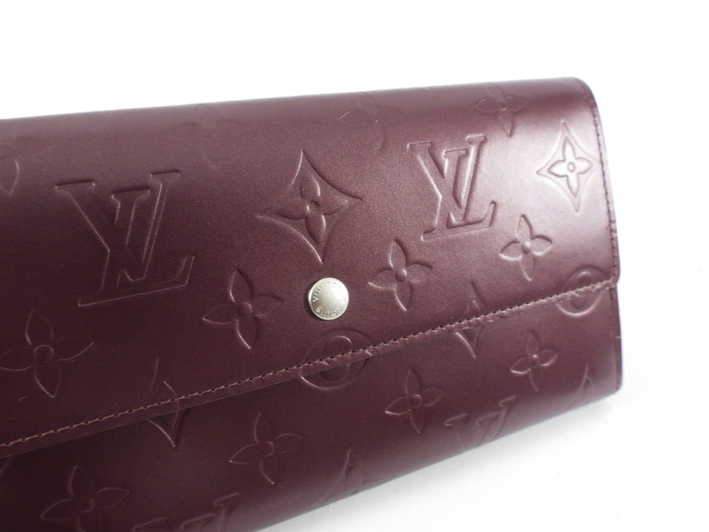 Louis Vuitton Monogram Burgundy Mat Tresor Porte Wallet