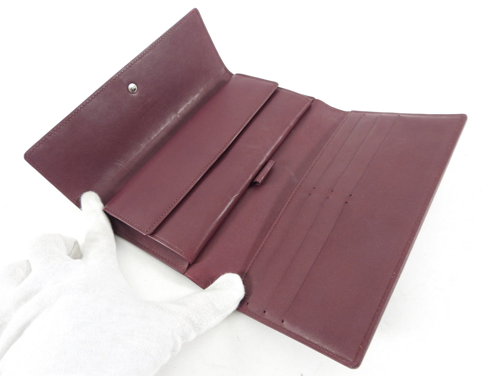 Louis Vuitton Monogram Burgundy Mat Tresor Porte Wallet