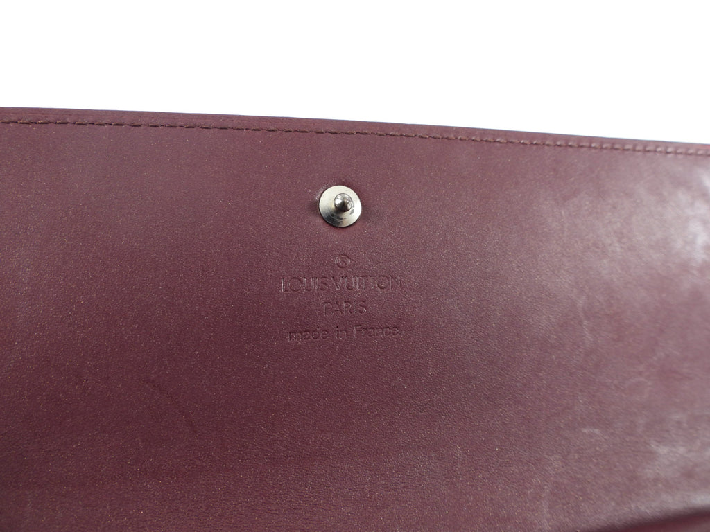 Louis Vuitton Monogram Burgundy Mat Tresor Porte Wallet