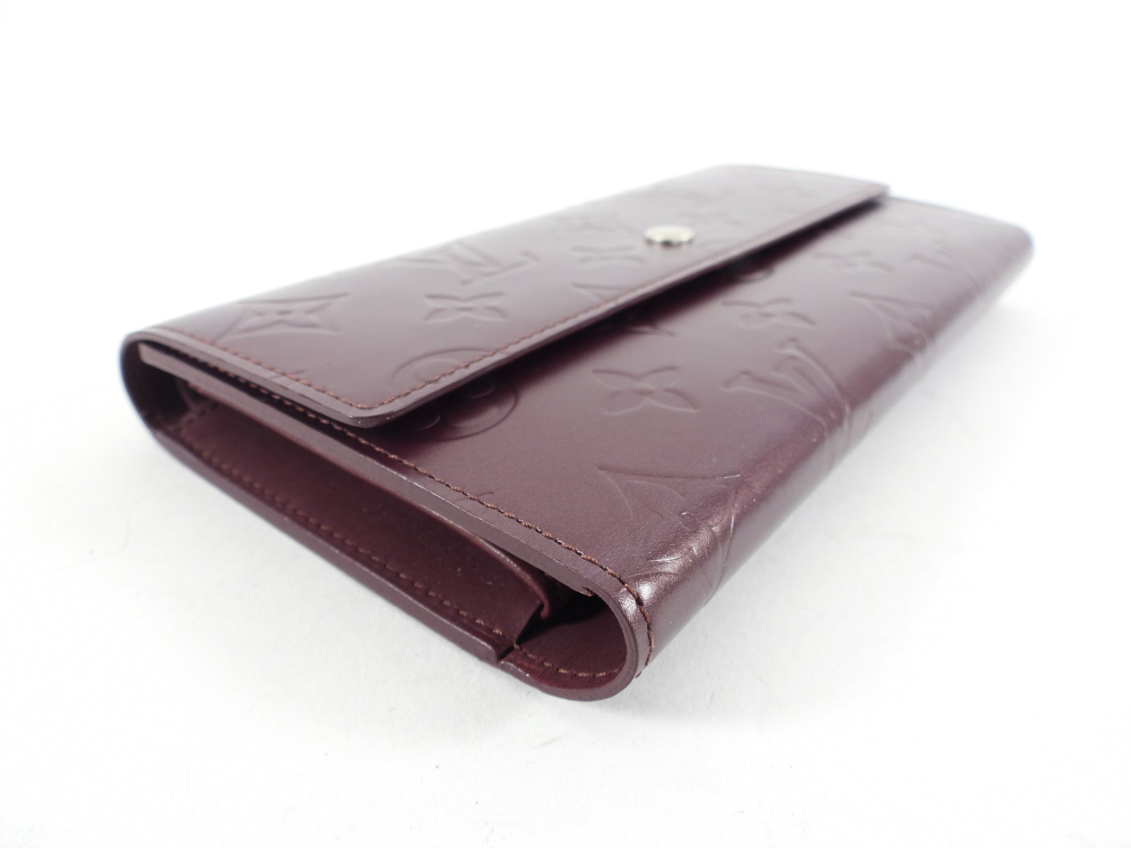 Louis Vuitton Monogram Burgundy Mat Tresor Porte Wallet