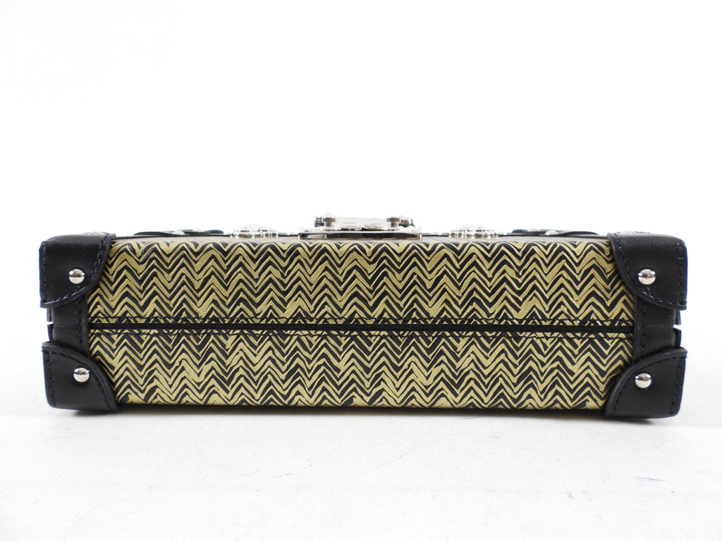 Louis Vuitton Limited Edition Gold Epi Chevron Printed Petite Malle Bag