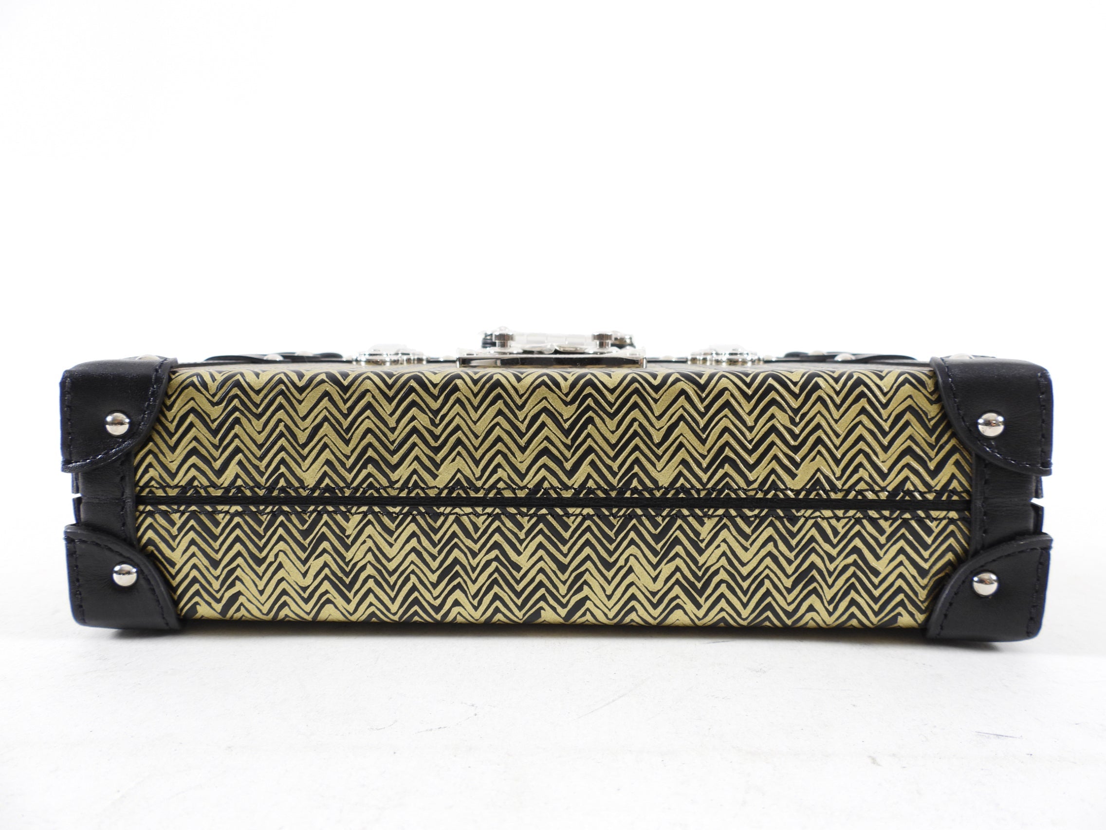 Louis Vuitton Limited Edition Gold Epi Chevron Printed Petite Malle Bag