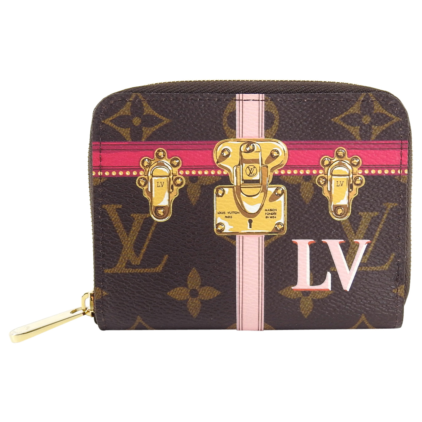 Louis Vuitton Monogram Summer Trunks Small Zippered Wallet
