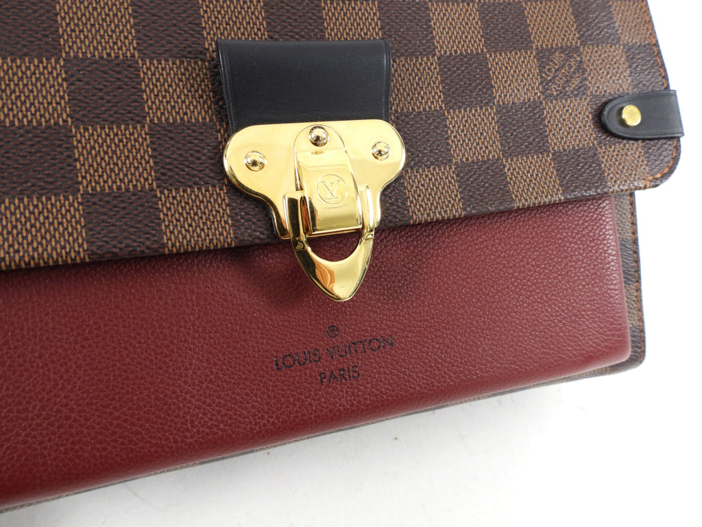Louis Vuitton Vavin Chain PM Damier Ebene Burgundy Shoulder Bag