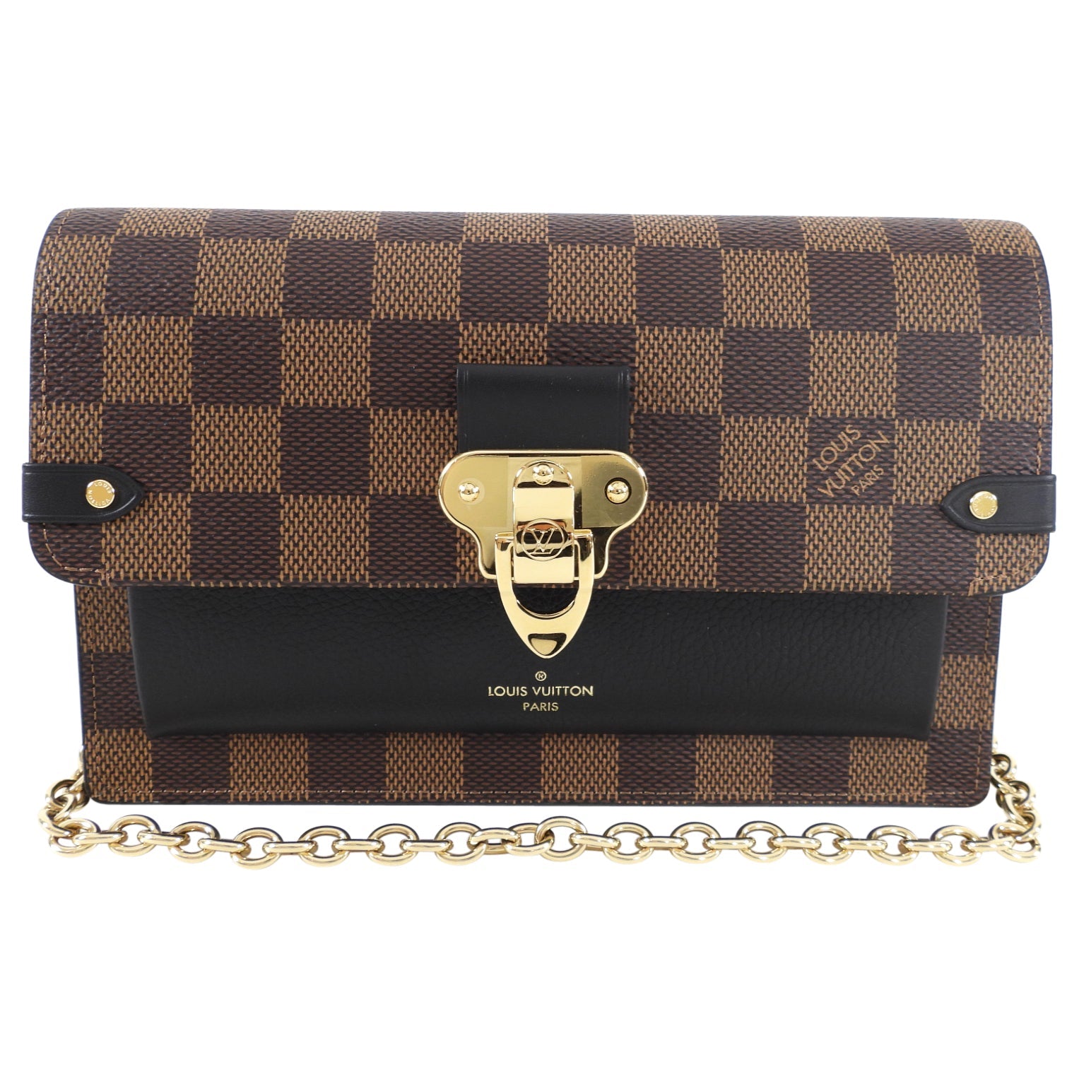 Louis Vuitton Damier Ebene and Noir Vavin Chain Wallet