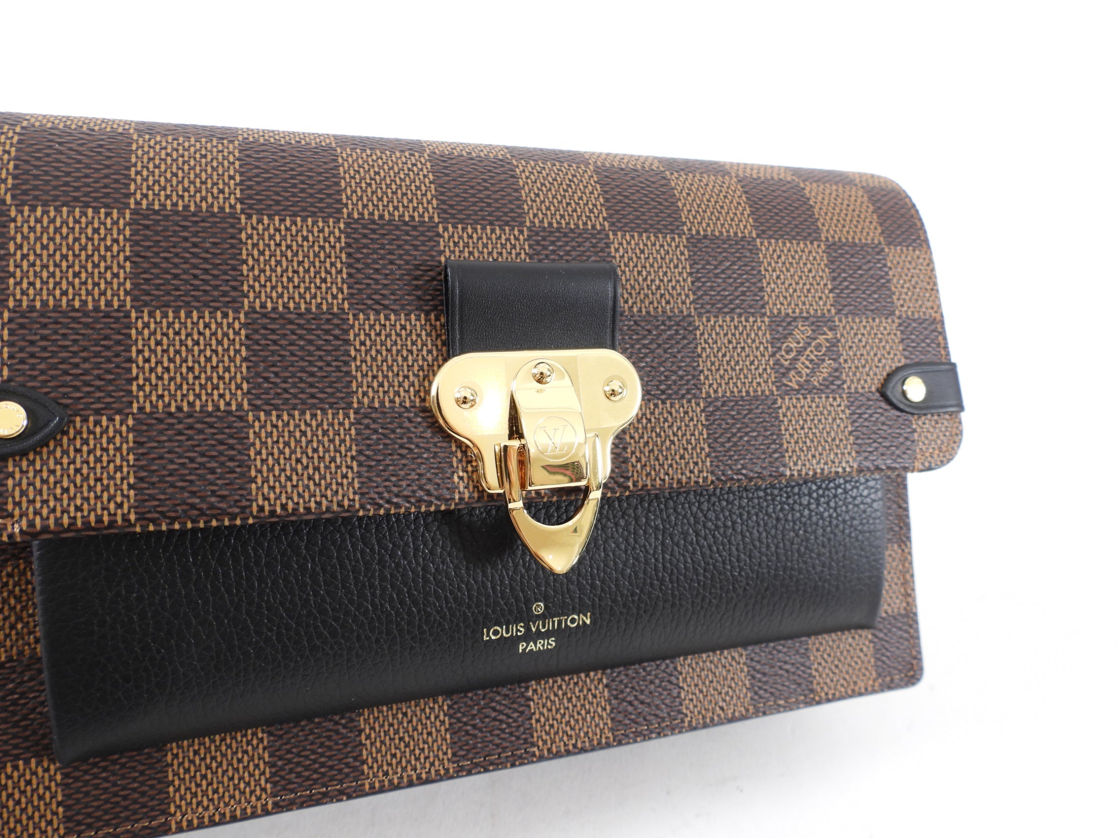 Louis Vuitton Damier Ebene and Noir Vavin Chain Wallet