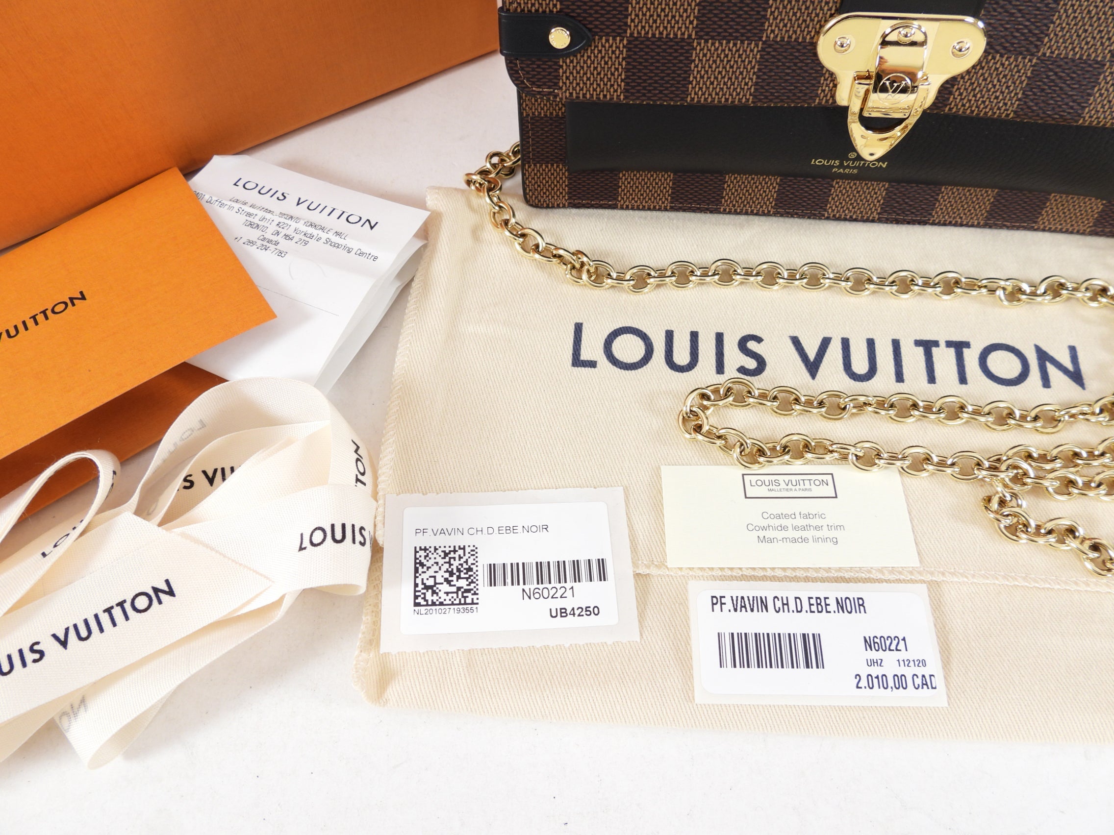 Louis Vuitton Damier Ebene and Noir Vavin Chain Wallet