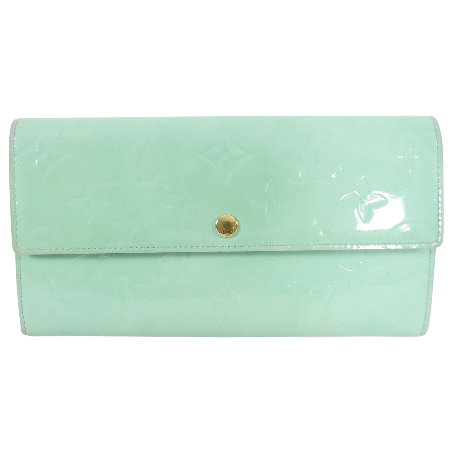 Louis Vuitton Mint Green Vernis Sarah Wallet
