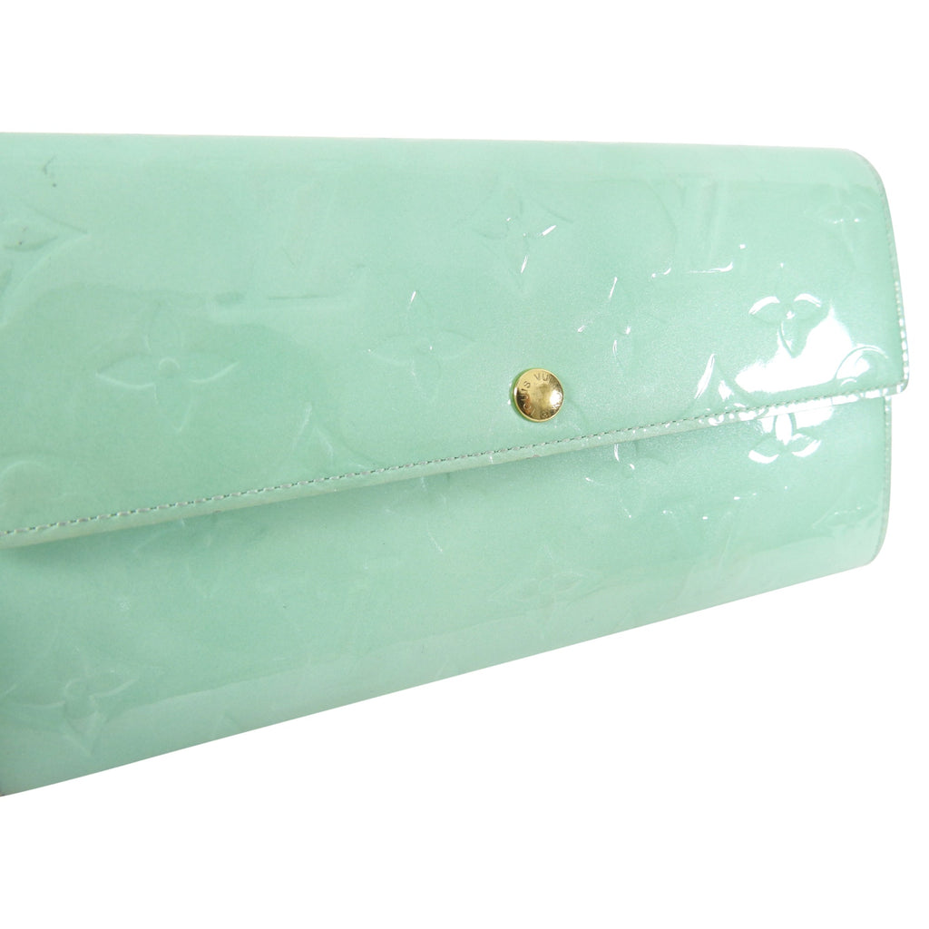 Louis Vuitton Mint Green Vernis Sarah Wallet
