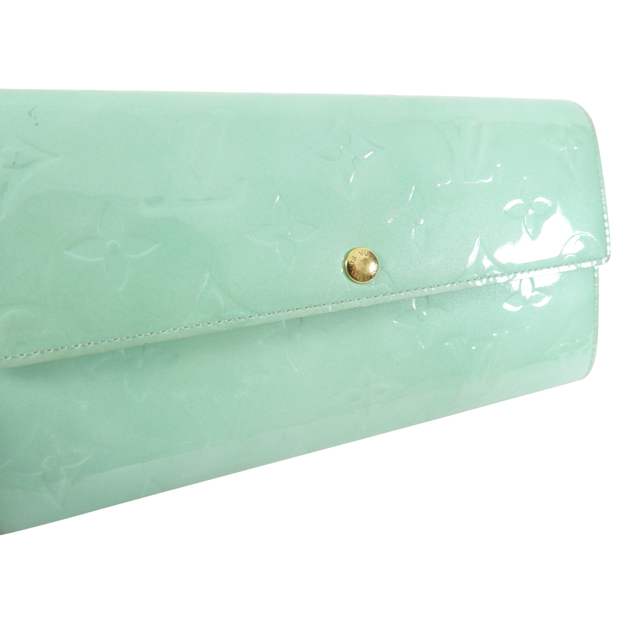 Louis Vuitton Mint Green Vernis Sarah Wallet