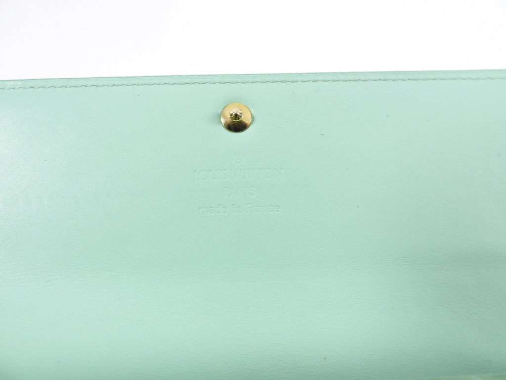 Louis Vuitton Mint Green Vernis Sarah Wallet