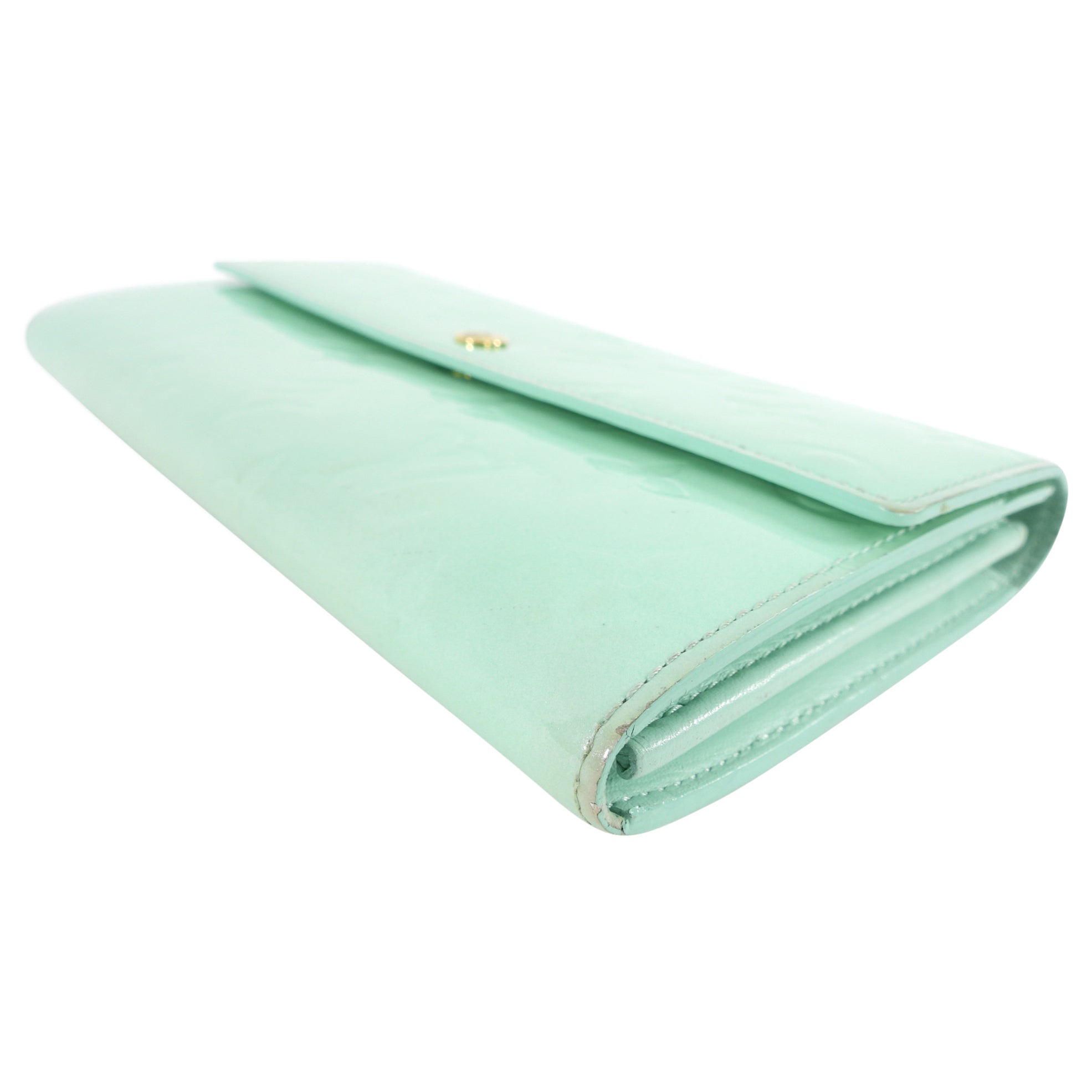 Louis Vuitton Mint Green Vernis Sarah Wallet