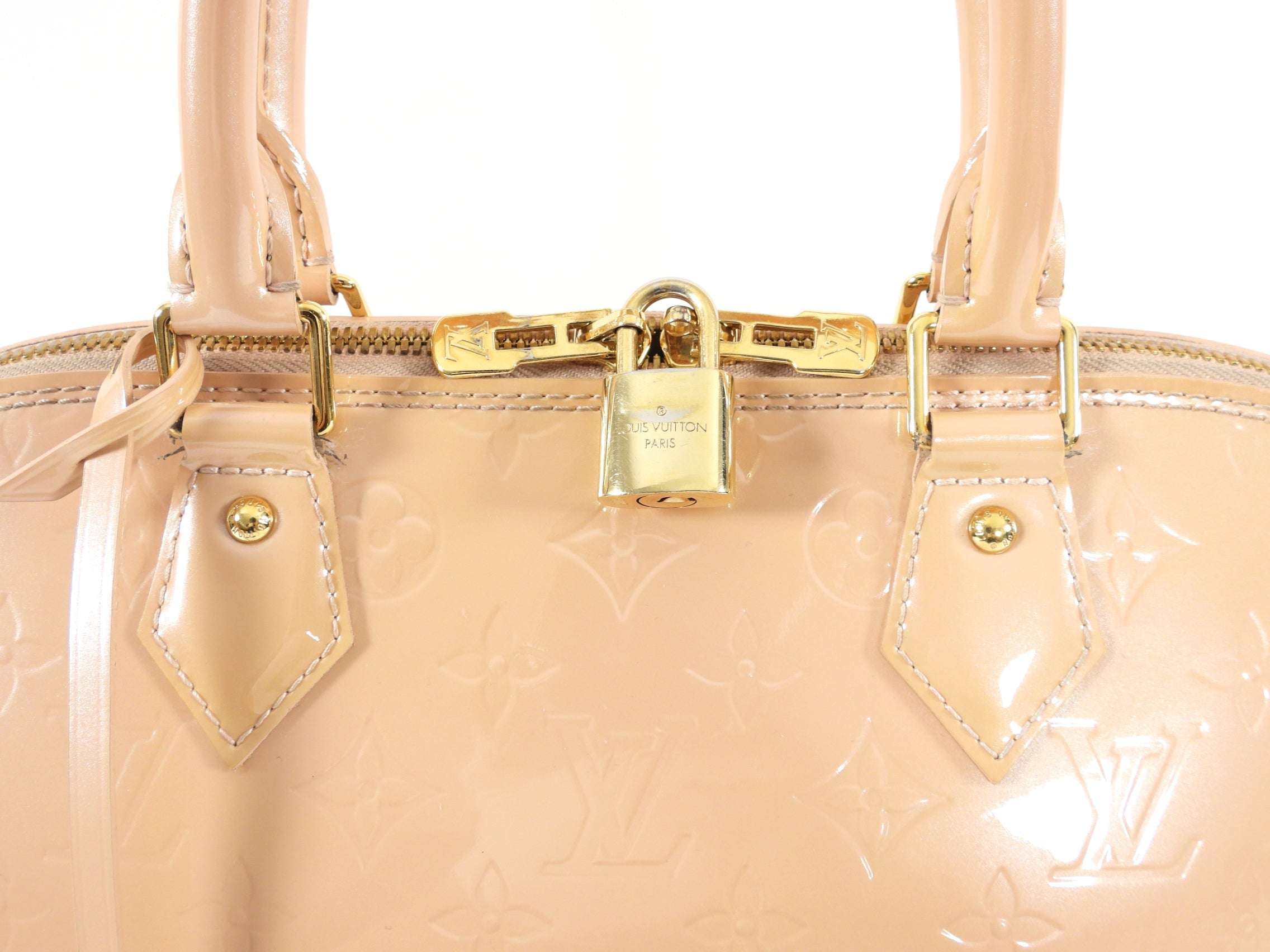 Louis Vuitton Alma GM Rose Florentin Nude Vernis Bag