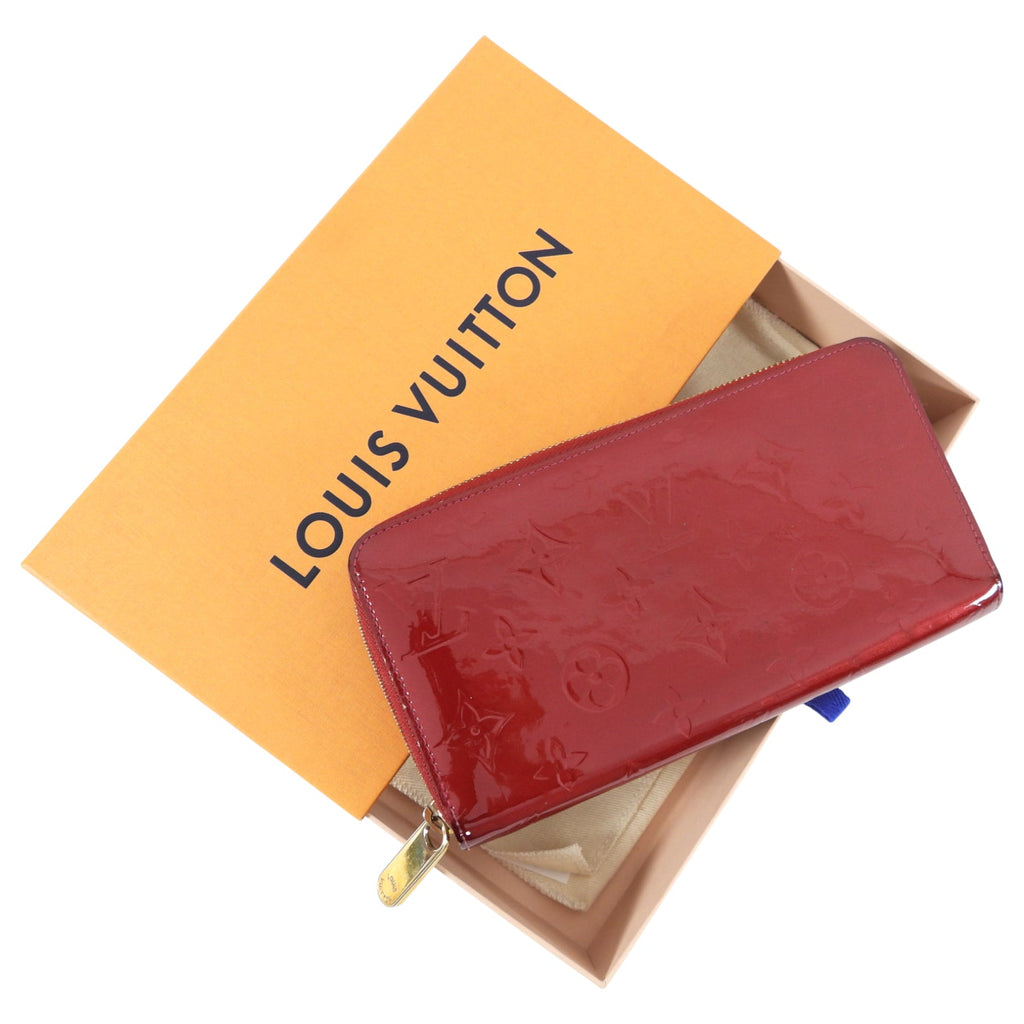 Louis Vuitton Red Vernis Monogram Zippy Continental Wallet