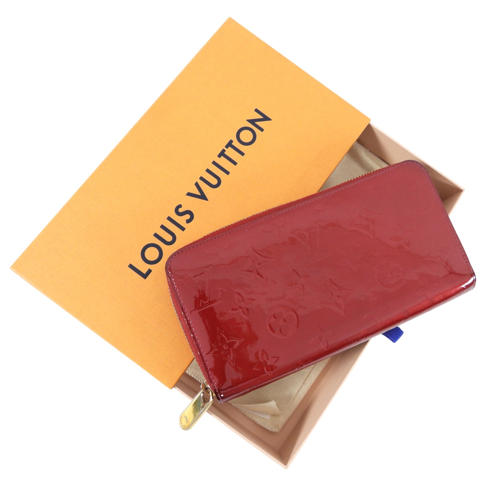 Louis Vuitton Red Vernis Monogram Zippy Continental Wallet