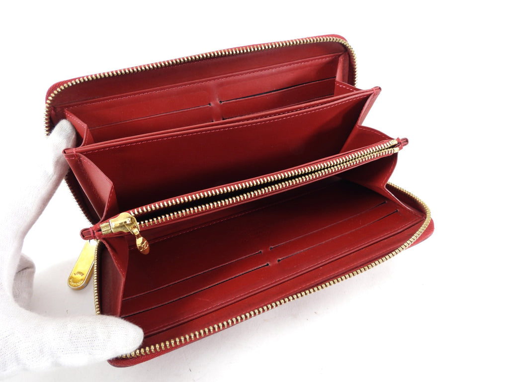 Louis Vuitton Red Vernis Monogram Zippy Continental Wallet