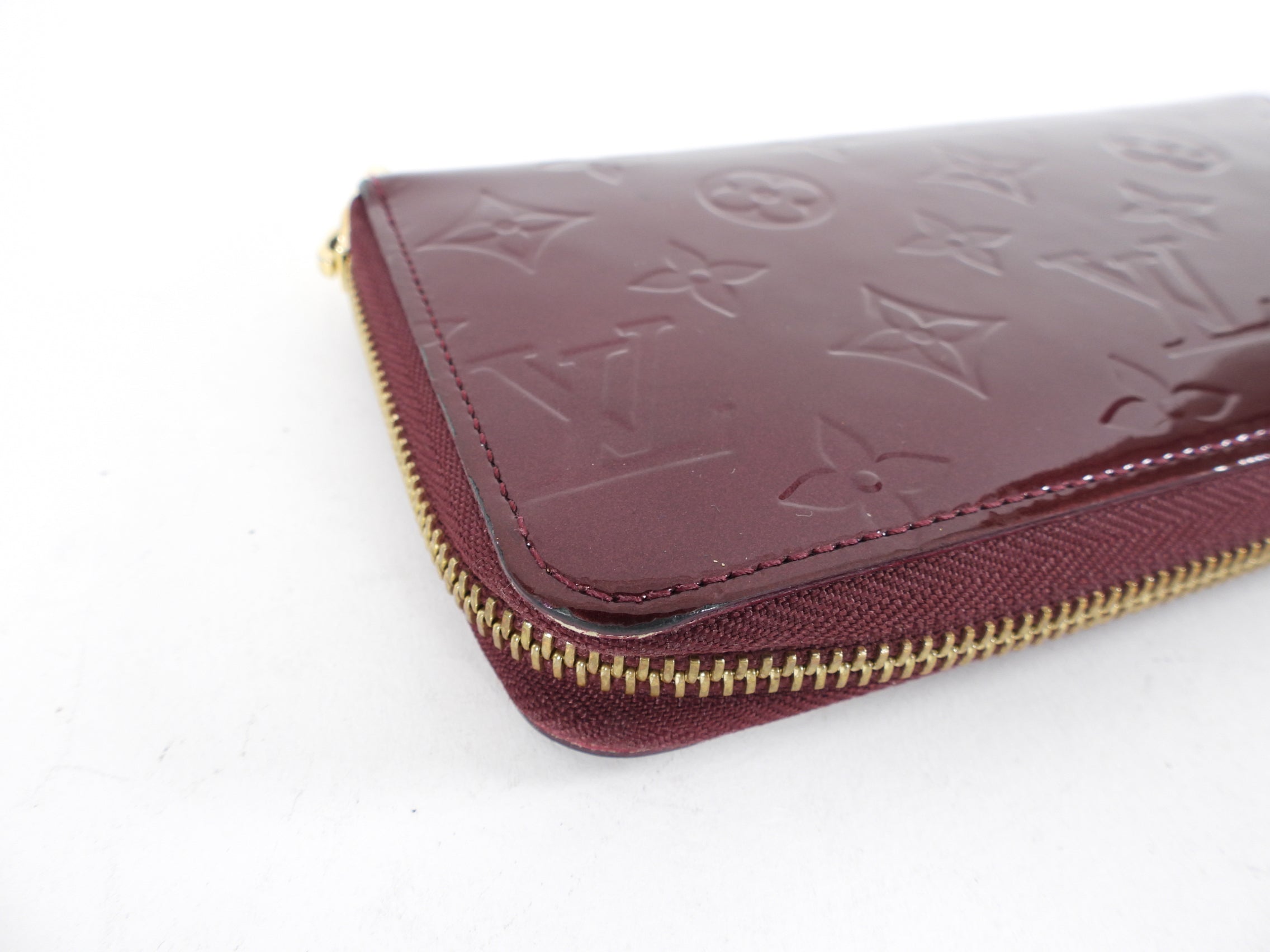 Louis Vuitton Vernis Monogram Zippy Wallet Rouge Fauve
