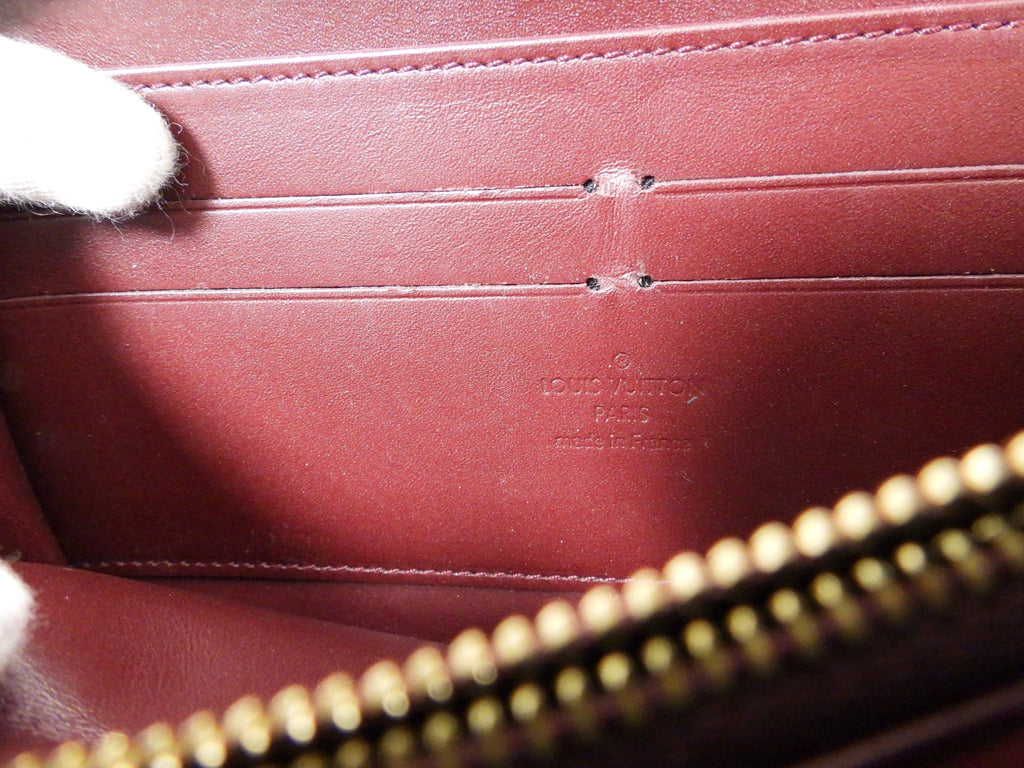 Louis Vuitton Vernis Monogram Zippy Wallet Rouge Fauve