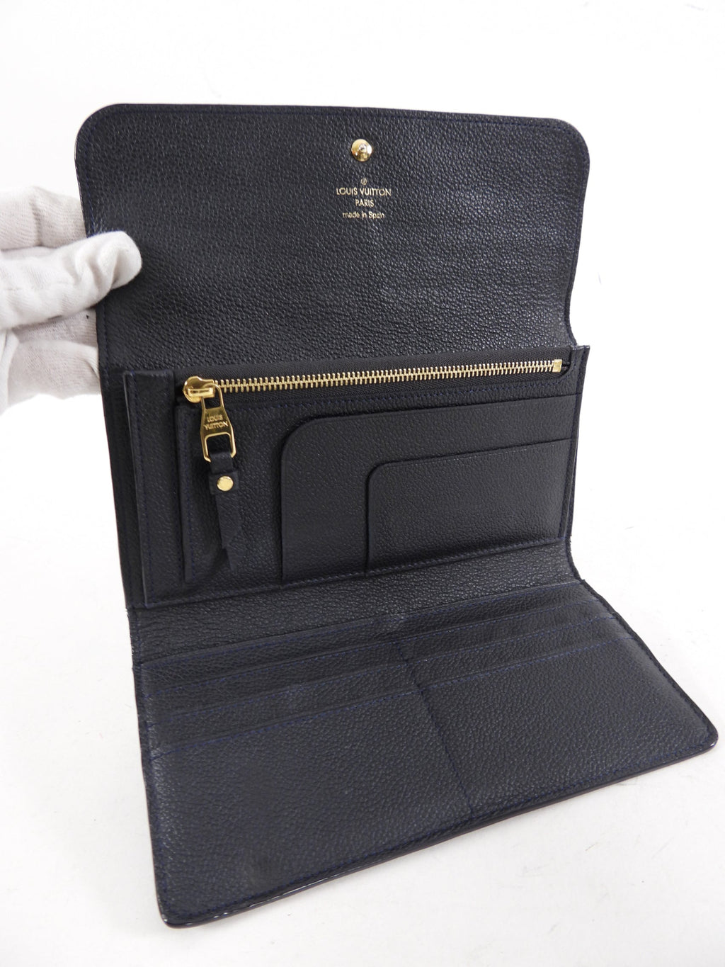 Louis Vuitton Black Empreinte Leather Long Virtoise Trifold Wallet